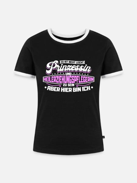 Heilerziehungspfleger Altenpflege Sozialbereich - Frauen Kontrast-T-Shirt - Schwarz/Weiß
