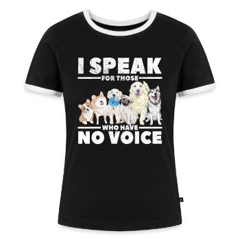Dog Rescue Animal Rescue Animal Rights Adopting - Frauen Kontrast-T-Shirt - Schwarz/Weiß - Vorne - Selfina (174cm)