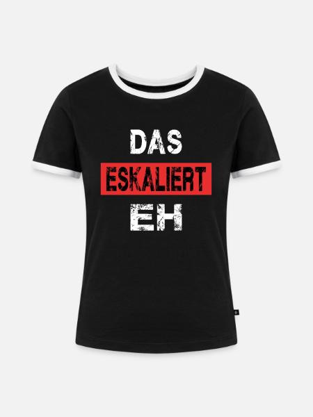 DAS ESKALIERT EH - Frauen Kontrast-T-Shirt - Schwarz/Weiß
