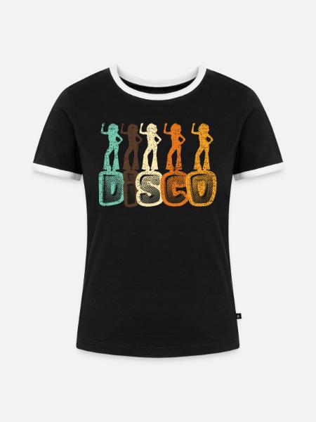Disco - Frauen Kontrast-T-Shirt - Schwarz/Weiß
