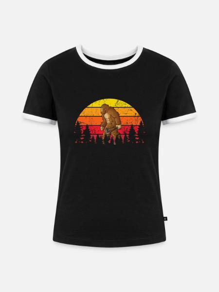 Axt Werfen - Frauen Kontrast-T-Shirt - Schwarz/Weiß