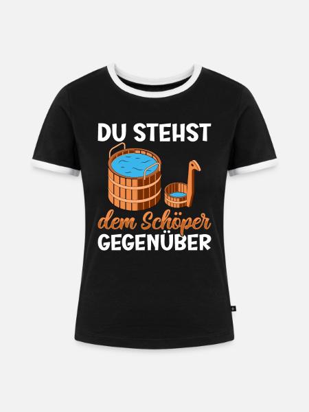 Sauna - Frauen Kontrast-T-Shirt - Schwarz/Weiß