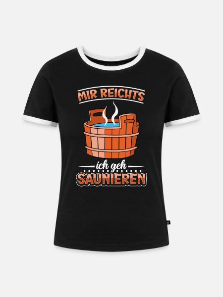 Sauna - Frauen Kontrast-T-Shirt - Schwarz/Weiß