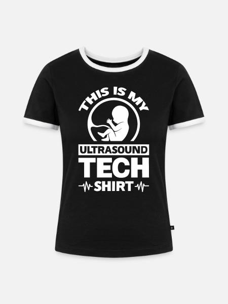 Das ist mein Ultraschall-Tech-Shirt - Frauen Kontrast-T-Shirt - Schwarz/Weiß