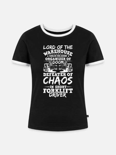 Gabelstapler - Frauen Kontrast-T-Shirt - Schwarz/Weiß