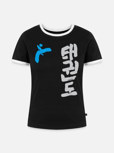 Taekwondo - Frauen Kontrast-T-Shirt - Schwarz/Weiß