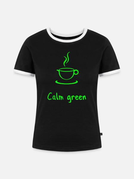 Kaffee und Entspannung - Frauen Kontrast-T-Shirt - Schwarz/Weiß