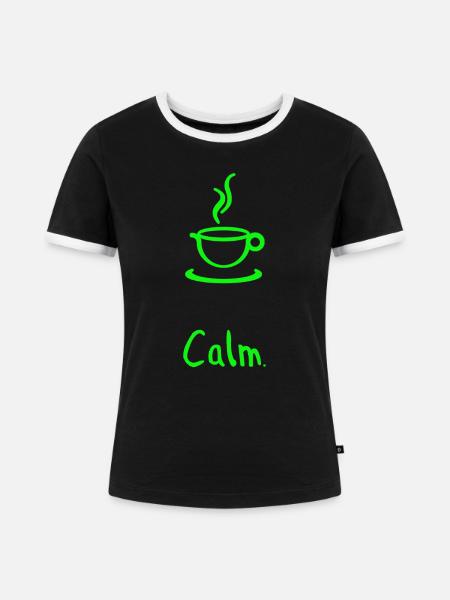 Kaffee und Entspannung - Frauen Kontrast-T-Shirt - Schwarz/Weiß