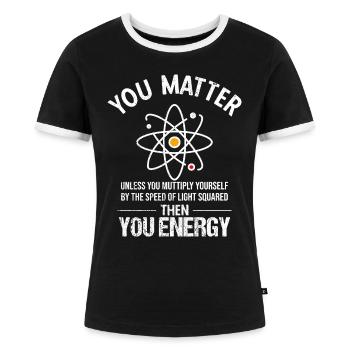 Wissenschaft Vintage Astronomie Sprüche - Frauen Kontrast-T-Shirt - Schwarz/Weiß - Vorne - Selfina (174cm)