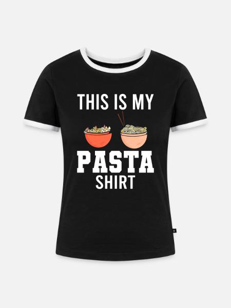 Pasta Nudeln Spaghetti Sprüche - Frauen Kontrast-T-Shirt - Schwarz/Weiß