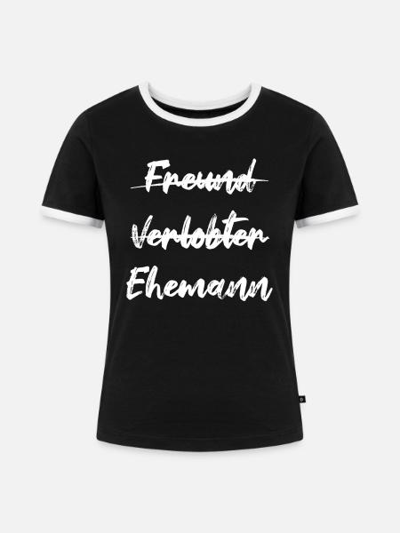 Ehemann - Frauen Kontrast-T-Shirt - Schwarz/Weiß