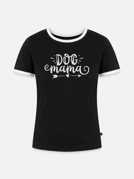 Hunde Mama - Frauen Kontrast-T-Shirt - Schwarz/Weiß