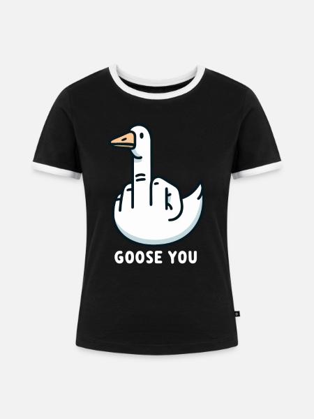 Gänse Finger - Frauen Kontrast-T-Shirt - Schwarz/Weiß