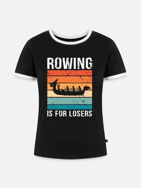 Drachenboot und Drachenboot Crew - Frauen Kontrast-T-Shirt - Schwarz/Weiß