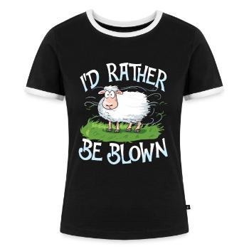 I'D Rather Be Blown für einen Ostsee und Nordsee - Frauen Kontrast-T-Shirt - Schwarz/Weiß - Vorne - Selfina (174cm)