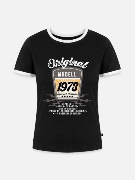 Modell 1973 - Frauen Kontrast-T-Shirt - Schwarz/Weiß