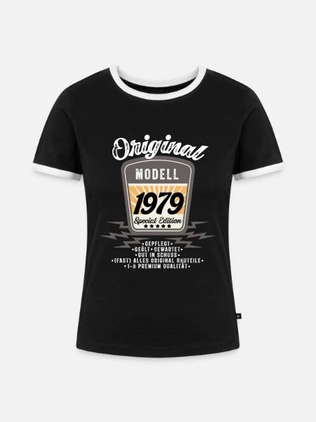 Modell 1979 - Frauen Kontrast-T-Shirt - Schwarz/Weiß