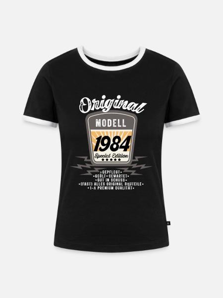 Modell 1984 - Frauen Kontrast-T-Shirt - Schwarz/Weiß