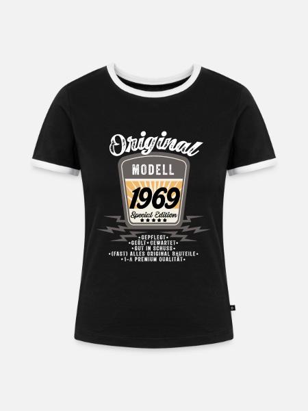 Modell 1969 - Frauen Kontrast-T-Shirt - Schwarz/Weiß