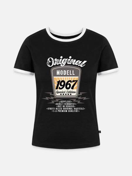 Modell 1967 - Frauen Kontrast-T-Shirt - Schwarz/Weiß