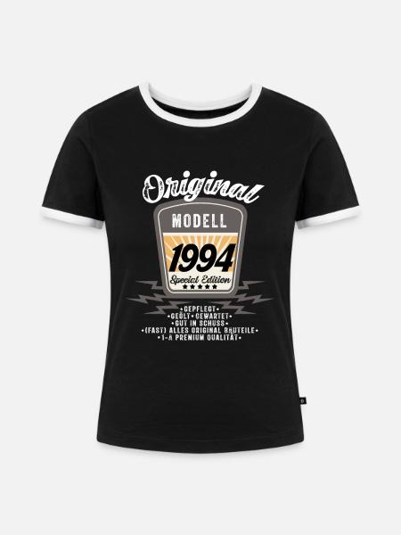 Modell 1994 - Frauen Kontrast-T-Shirt - Schwarz/Weiß