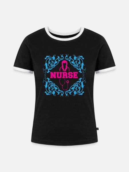 KRANKENSCHWESTER Pflegerin - Frauen Kontrast-T-Shirt - Schwarz/Weiß