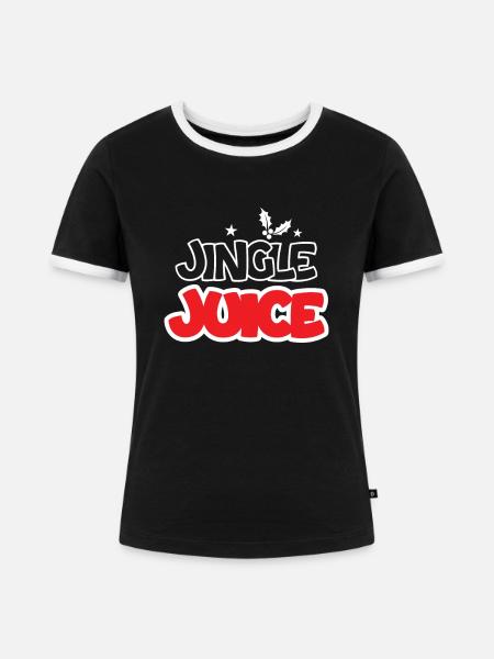Jingle-Saft Norwegermuster - Frauen Kontrast-T-Shirt - Schwarz/Weiß
