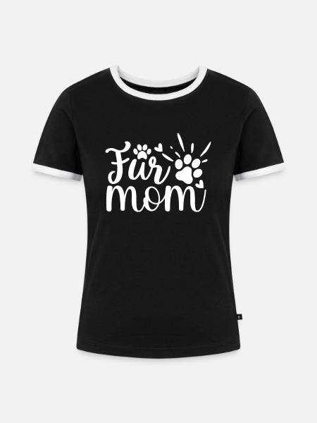 Fell-Mama - Frauen Kontrast-T-Shirt - Schwarz/Weiß
