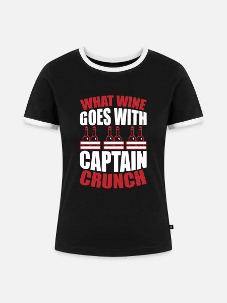 Welcher Wein - Frauen Kontrast-T-Shirt - Schwarz/Weiß