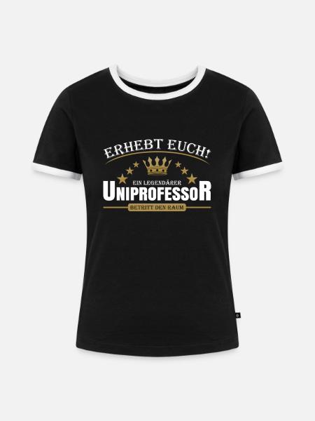 Uniprofessor - Frauen Kontrast-T-Shirt - Schwarz/Weiß