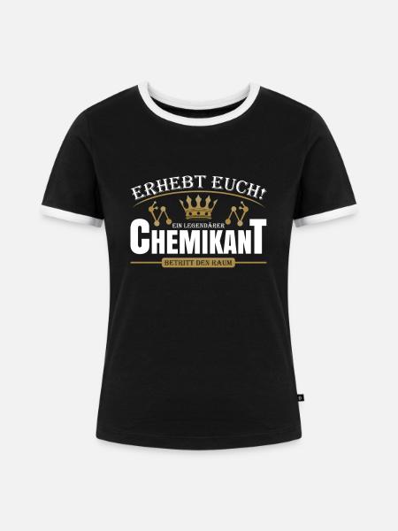 Chemikant - Frauen Kontrast-T-Shirt - Schwarz/Weiß