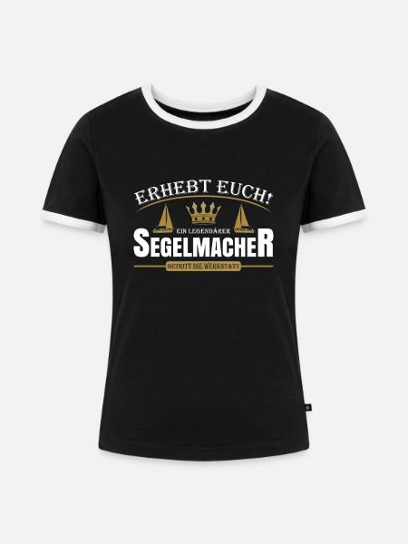 Segelmacher - Frauen Kontrast-T-Shirt - Schwarz/Weiß
