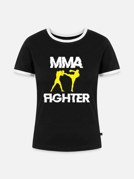 MMA Kämpfer - Frauen Kontrast-T-Shirt - Schwarz/Weiß