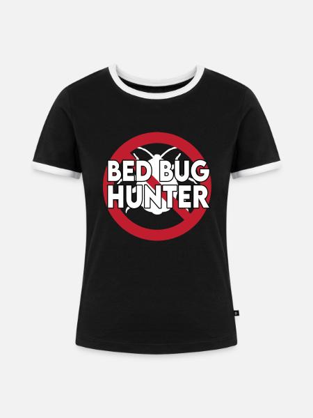Bettwanzen Jäger - Frauen Kontrast-T-Shirt - Schwarz/Weiß