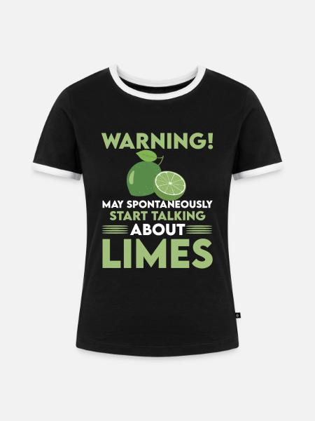 Limette Liebhaber - Frauen Kontrast-T-Shirt - Schwarz/Weiß