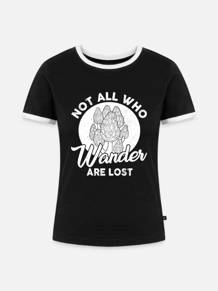 Morcheln Pilzsaison - Frauen Kontrast-T-Shirt - Schwarz/Weiß