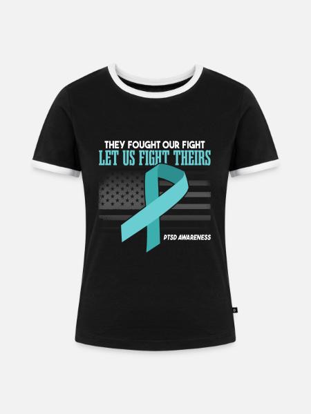 PTBS-Bewusstsein - Frauen Kontrast-T-Shirt - Schwarz/Weiß