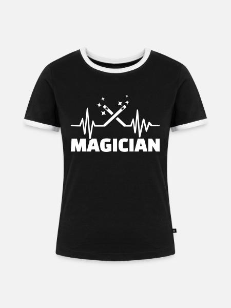 Zauberer - Frauen Kontrast-T-Shirt - Schwarz/Weiß