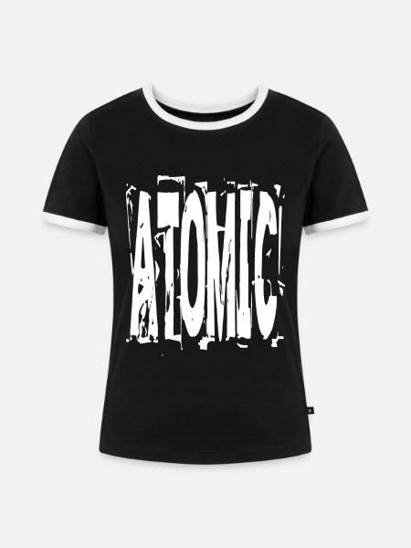 Atomic - Frauen Kontrast-T-Shirt - Schwarz/Weiß