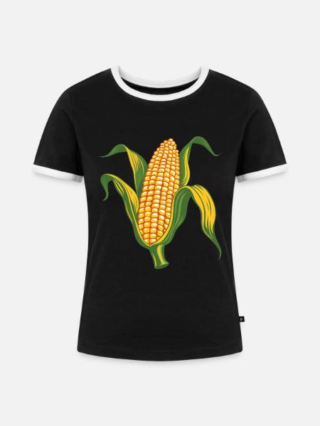 Mais - Frauen Kontrast-T-Shirt - Schwarz/Weiß