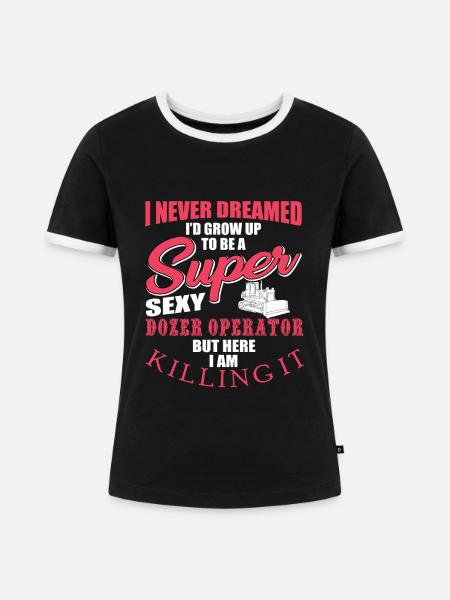 Cooles Bulldozer Fahrer Geschenk - Frauen Kontrast-T-Shirt - Schwarz/Weiß