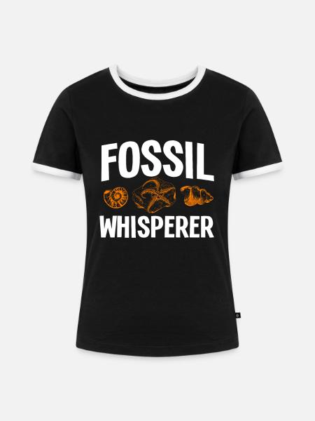 Fossiler Flüsterer - Frauen Kontrast-T-Shirt - Schwarz/Weiß