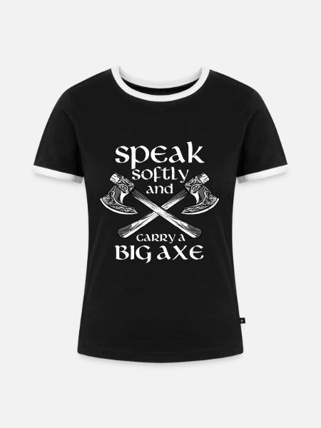 Nordische Wikingerkultur - Frauen Kontrast-T-Shirt - Schwarz/Weiß