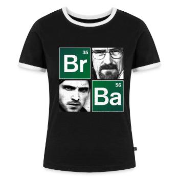 Breaking Bad Logo Brom & Barium Porträt - Frauen Kontrast-T-Shirt - Schwarz/Weiß - Vorne - Selfina (174cm)