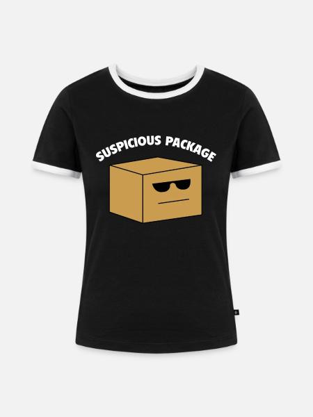 Verdächtiges Paket - Frauen Kontrast-T-Shirt - Schwarz/Weiß