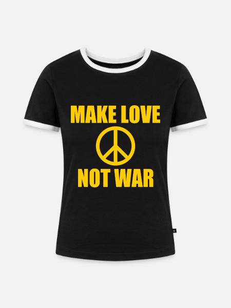 Make love not war - Frauen Kontrast-T-Shirt - Schwarz/Weiß