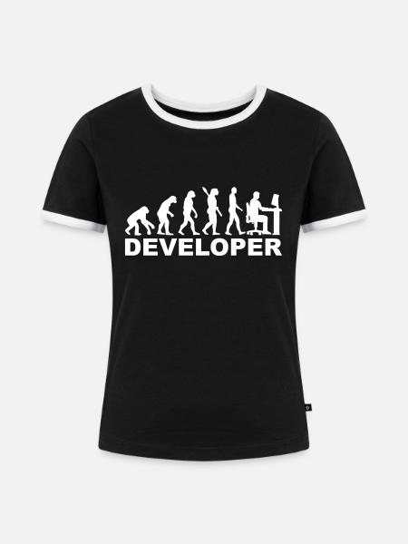 Entwickler - Frauen Kontrast-T-Shirt - Schwarz/Weiß