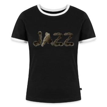 Jazz - Frauen Kontrast-T-Shirt - Schwarz/Weiß - Vorne - Selfina (174cm)