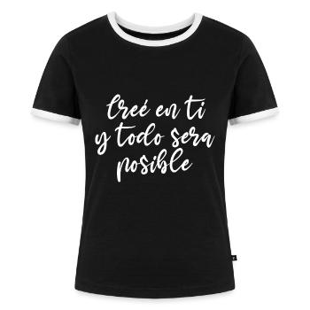 Selbstglaube - Frauen Kontrast-T-Shirt - Schwarz/Weiß - Vorne - Selfina (174cm)