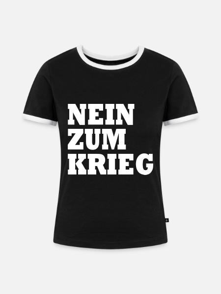 Nein zum krieg - Frauen Kontrast-T-Shirt - Schwarz/Weiß